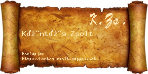 Köntös Zsolt névjegykártya